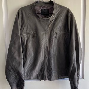 Mossimo Taupe Cropped Faux Leather Zip Up Moto Jacket 3X